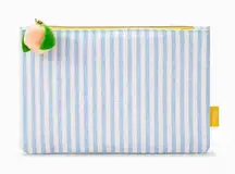 Brand New Ipsy HTF Sweet as a Peach Striped Cosmetics Makeup Bag