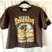 Urban Nation Desert Dreaming Everyday Optimism large brown cropped graphic tee