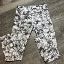 Athleta Gray Powervita Tie Dye Salutation 7/8 Leggings Style 281529 S Small
