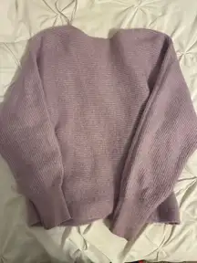 Classy high neck cut sweater light purple 