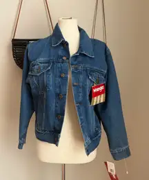 NWT Wrangler Hero Blue Indigo Denim Western Trucker Jacket, Size Small