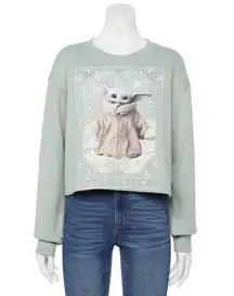 Mandalorian Star Wars Baby Yoda “The Child” Cropped Sweatshirt Mint Green Size L