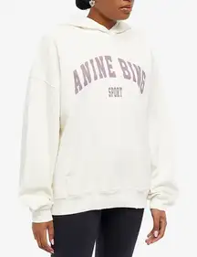 Anine Bing Sport Harvey Organic Cotton Oversized Graphic Sweatshirt White XS