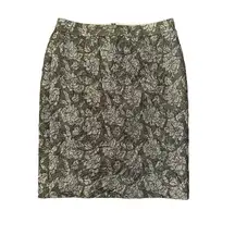 J. Crew Collection sparkly taupe floral pencil skirt size 4