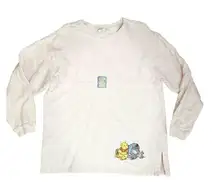 Disney Vintage  Store Winnie the Pooh Ivory Pullover Sweatshirt L Women