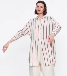 Zara long vertical stripe tunic shirt
