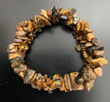 NWOT Natural Healing Gemstones Yellow Tiger Eye Color Bracelet, 3 Strands, 4” Diameter