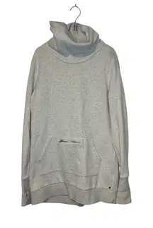 Fabletics Women Sweatshirt Funnel Neck Pullover Thumbholes Pockets Cream Medium