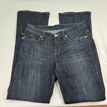 Rock & Republic Jean Kasandra Size 10 Dark Wash Bootcut Mid Rise Y2K Whiskering