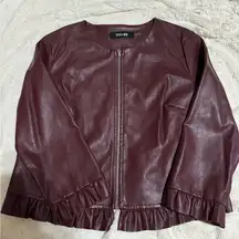 Faux Leather Wine Red/Purple Color Jacket