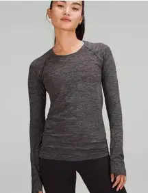 lululemon athletica Long-Sleeve Swiftly Tech in Dark Gray Stripe