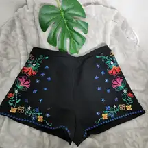 Xhilaration Boho Embroidered Black Shorts