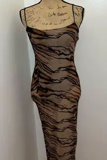 Animal Print Missguided Maxi Mesh Dress