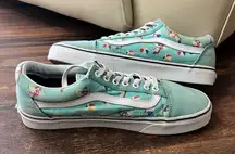 Vans Authentic Shoes Cool Cats Beach Balls Aqua Blue Green Lace Up M 8.5 W 10