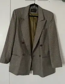 Women's Long Sleeve Houndstooth Blazer