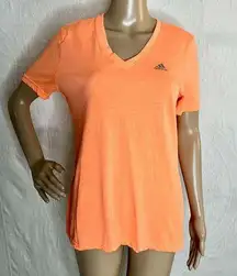 Adidas Neon Orange Athletic Short Sleeve Tee