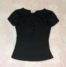 Black shirt with bow tie