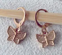 Butterfly gold dangle earrings