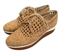 Donald‎ Pliner Women's Lillo Woven Cork Platform Sneakers Size 8 Neutral  Shoe