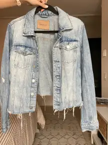 Jean / Denim Jacket Light Wash Distressed Details