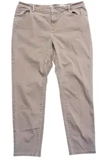 J. Jill Jeans Womens Plus 16 Straight Slim Leg Ankle Mauve Tan Pink Authentic