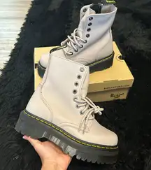 Dr. Martens  Jadon III Leather Platform Lace Up Zip Combat Boots Booties Shoes New