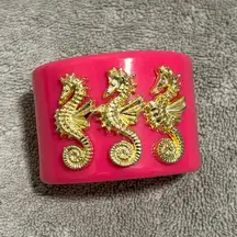 NWT MudPie Hot Pink Seahorse Cuff Bracelet