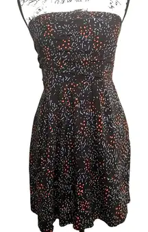 BCB Generation‎ Strapless Black Pleated Cosmopolitan Mini Fit Flare Women Size 8