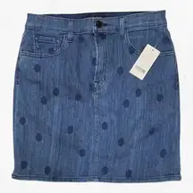 J Brand Dark Wash Polka Dot Low Rise Aerial Lyla NWT Mini Denim Skirt Size 27