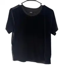 Hudson Size XS Black Velvet‎ Fairy Grunge Whimsygoth Short Sleeve Shirt