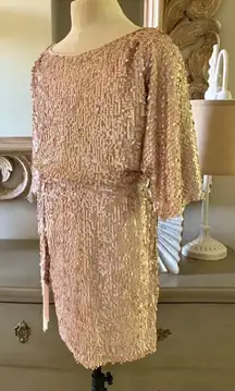 Jessica Simpson Dress Sequence Cold Shoulder Blush C27