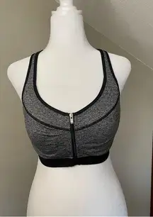 Victoria’s Secret VSX Sports Grey & Black Double Layer Racerback 34D Sports Bra