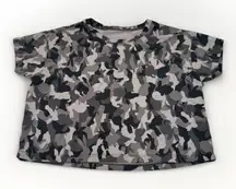 Lululemon New Year Cates T-Shirt Rabbit Bunny All Over Print Grey Black Sz 4