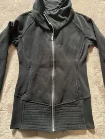 LULULEMON Women’s Black Radiant Jacket II Thumb Holes Cowl Neck‎ Zip Sz 6