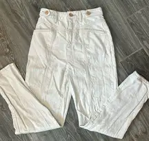 white denim 25” waist jeans