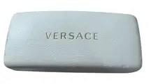 Versace White Leather Sunglasses Case Hard Shell Eyeglass Glasses Holder‎