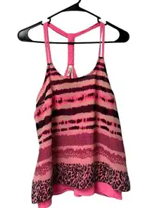 Truth NYC S pink Animal Print Cami Tank Top Y2K Beads Spring Summer