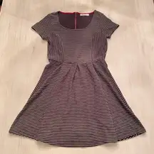 Striped Pleated Skater Dress Size Medium