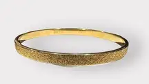 Vintage Monet Gold Tone Textured Bangle Bracelet