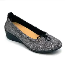 Revere Marrakesh Black Pearl Slip On Demi Wedge