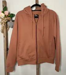 Zyia Active Rust Long‎ Sleeve Full Zip Hoodie Sweatshirt Size Large