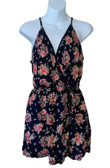 Angie floral deep v neck sleeveless romper