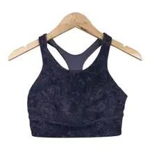LULULEMON Women’s Wunder Train Longline Bra Dusky Lavender Black Print size 10
