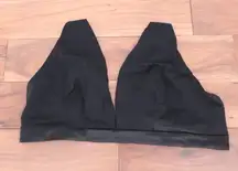 ASOS DESIGN Curve Recycled Deep Band Plunge Bikini Top Black UK 26 US 22