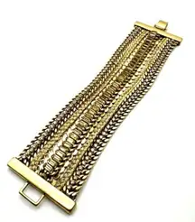 Stella & Dot Phillipa Statement Bracelet Wide width Layering Gold tone