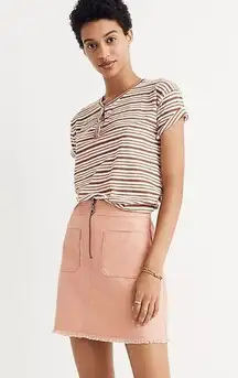 Madewell pink denim zip aline mini skirt size 4