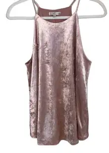 Light Pink Velvet Design Tank Top Moa Moa Women’s Size Large Fit Shimmery Shirt!