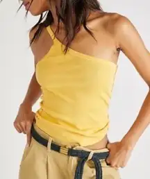 NWOT Free People One Way or Another One Shoulder Tank in Yellow Size Small