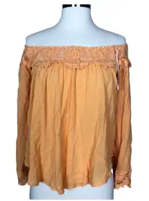 Hint of mint off the shoulder‎ top