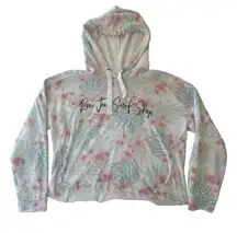 Ron Jon ‎ Surf Shop Tropical Floral Cropped Hoodie Sz Medium